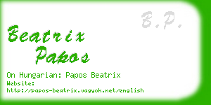 beatrix papos business card